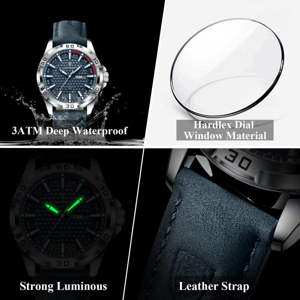 Poedagar Leather Quartz Watch