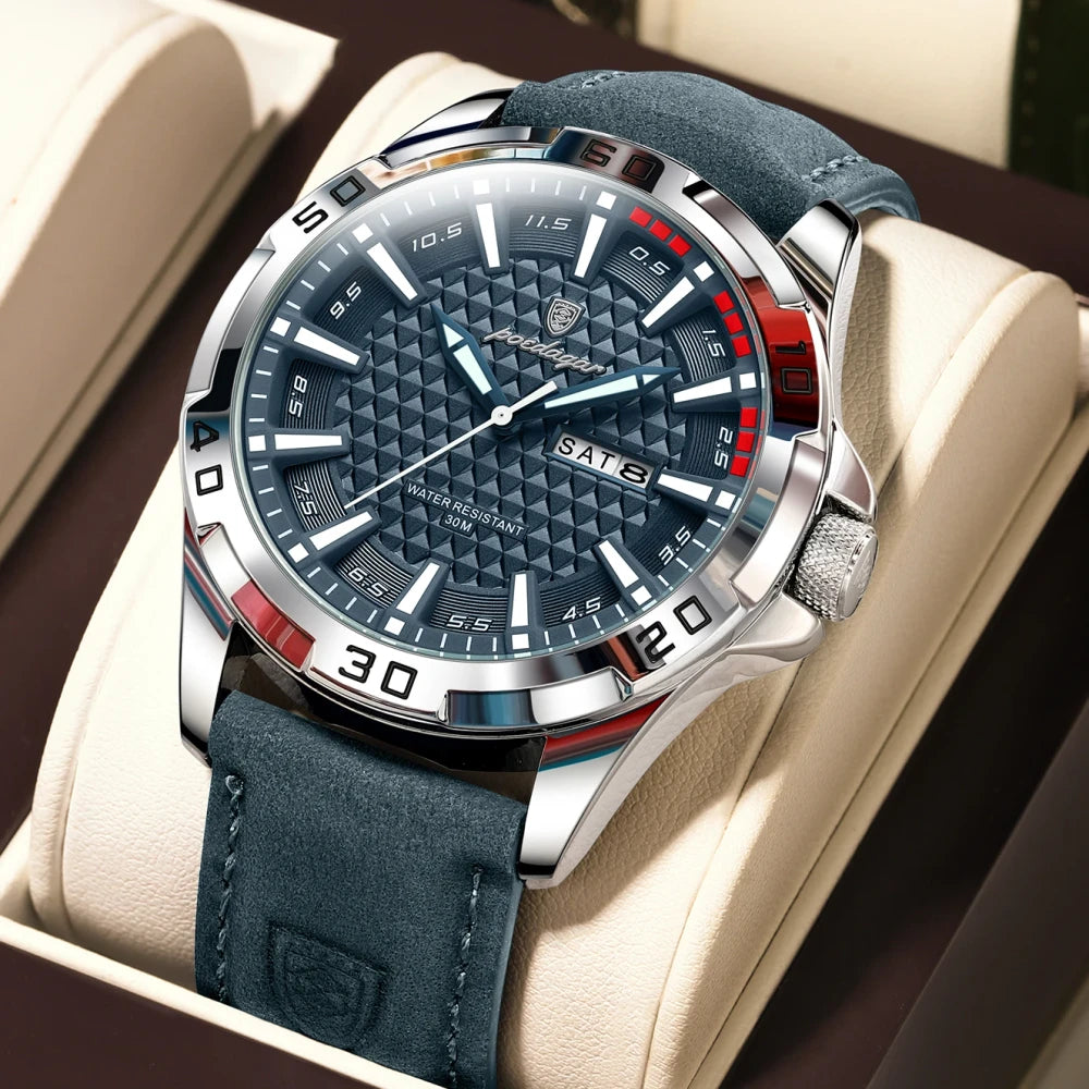 Poedagar Leather Quartz Watch